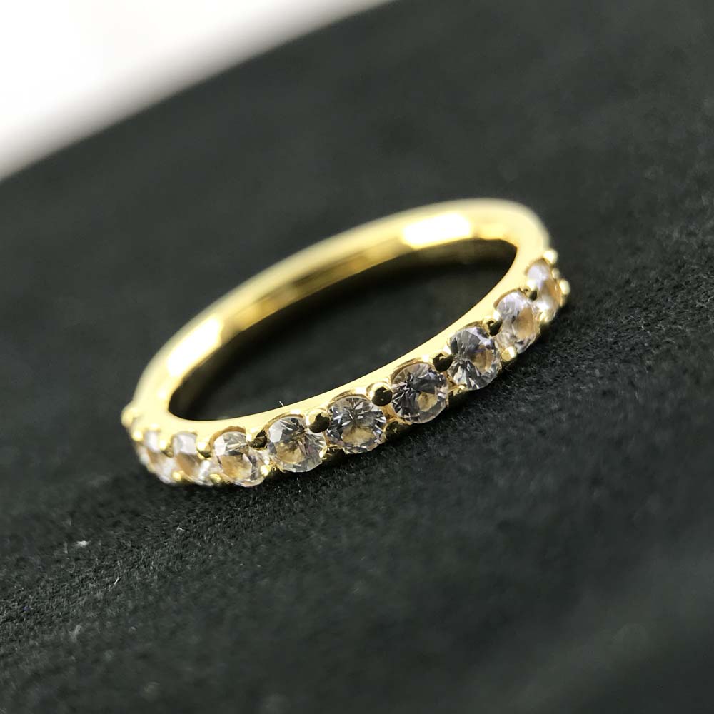 Natural White Sapphire Eternity Ring