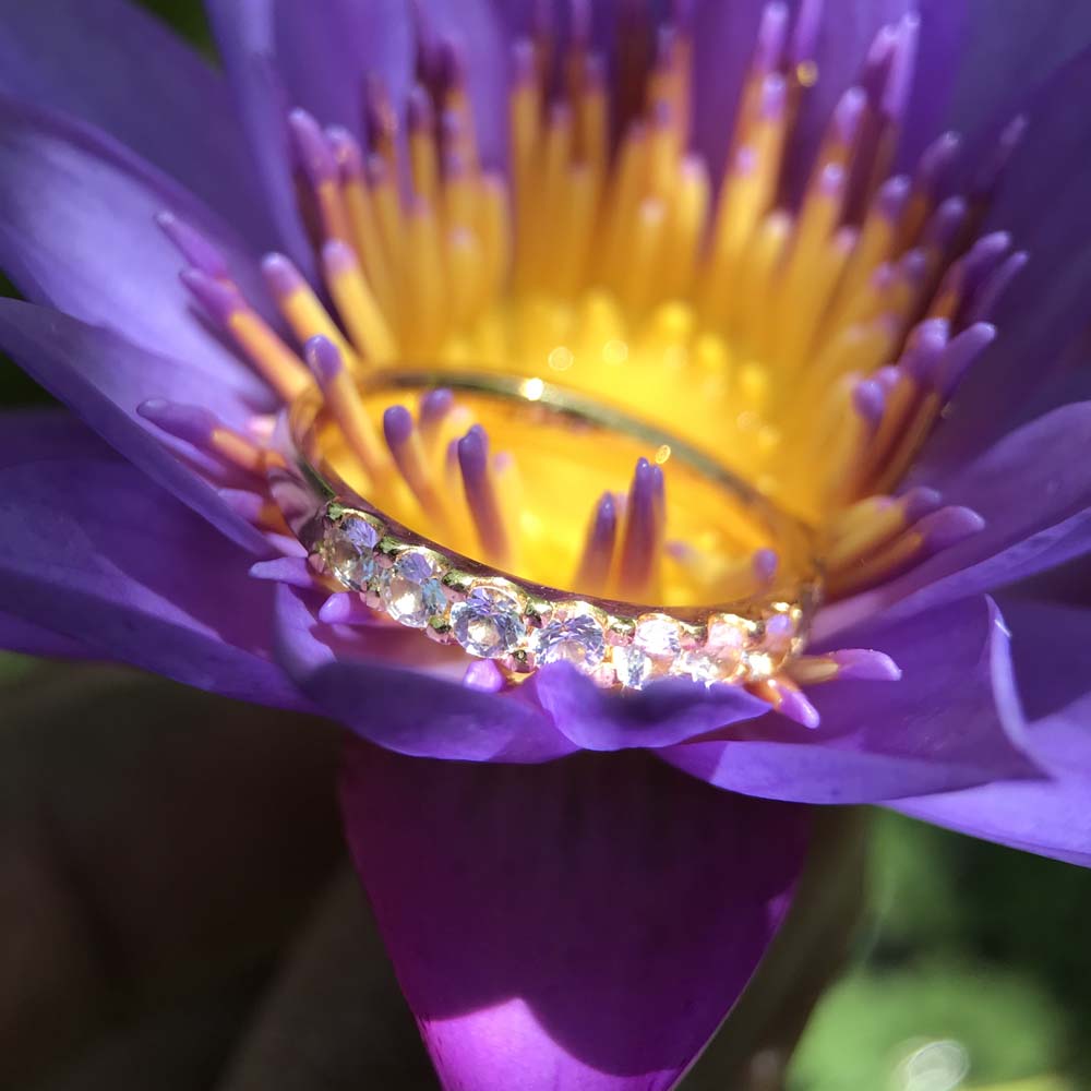 Natural White Sapphire Eternity Ring