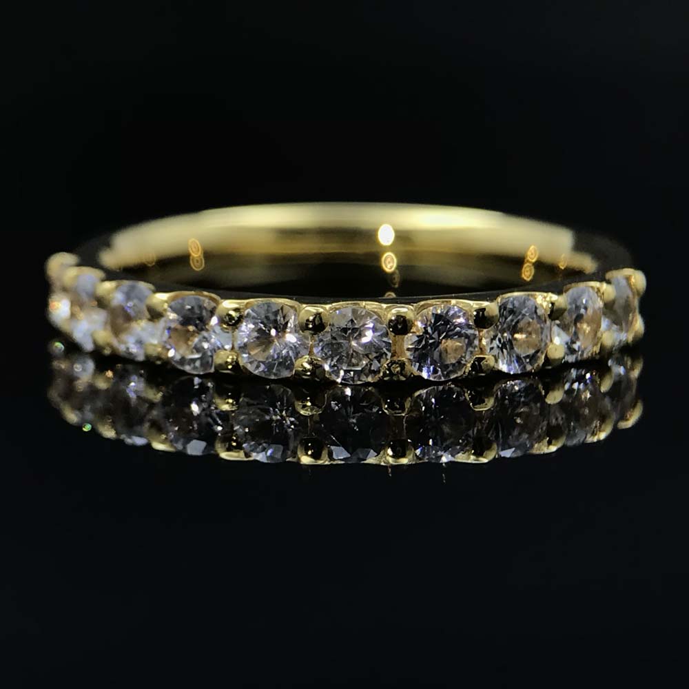 Natural White Sapphire Eternity Ring