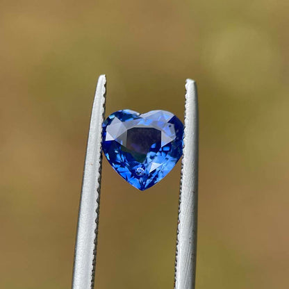 1.55ct Natural UNHEATED Heart Cut Blue Sapphire