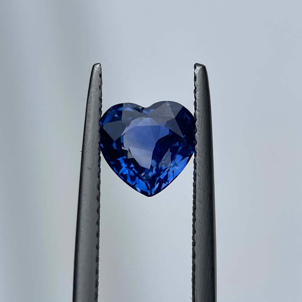 1.55ct Natural UNHEATED Heart Cut Blue Sapphire