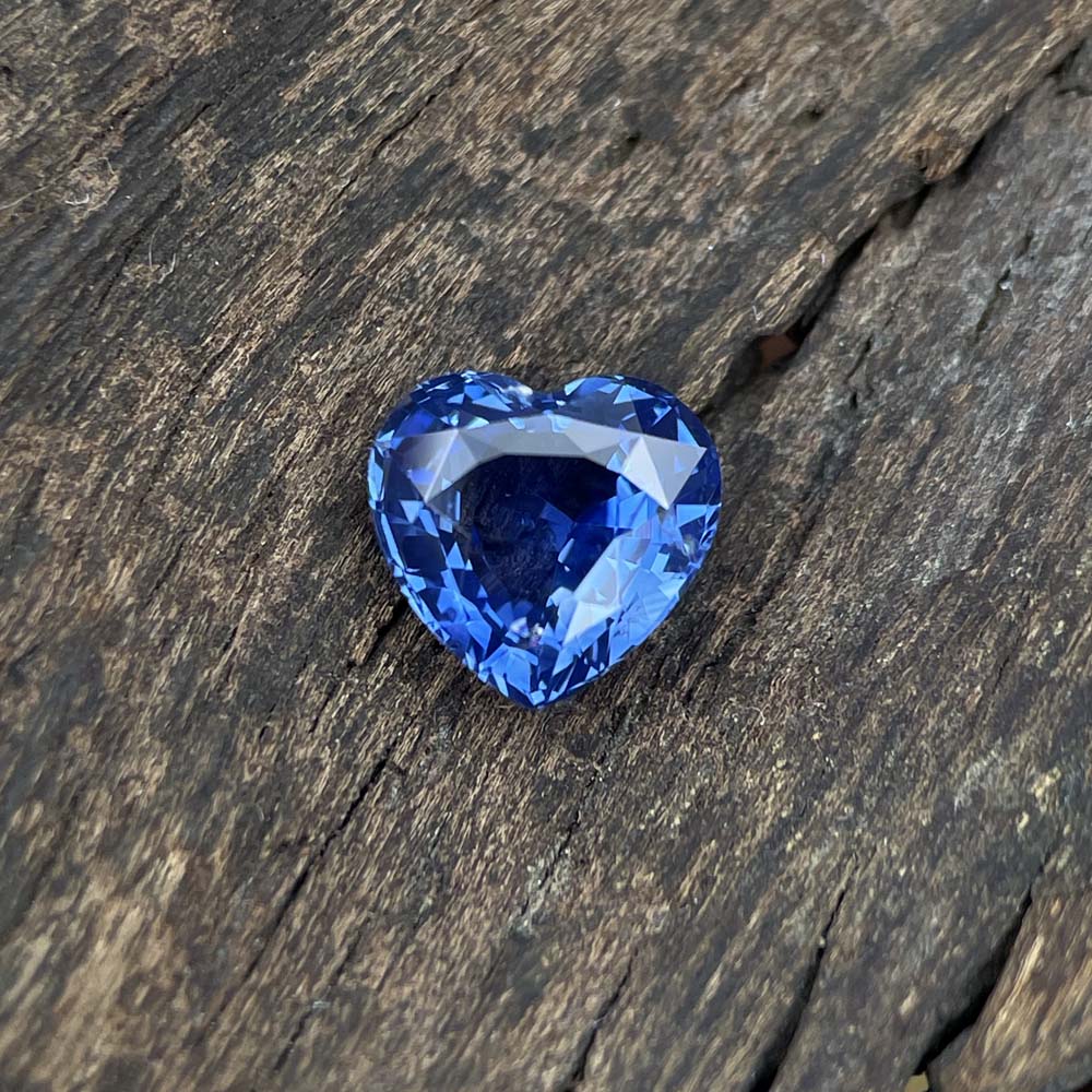 1.55ct Natural UNHEATED Heart Cut Blue Sapphire