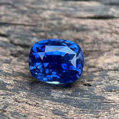 3.99ct Natural UNHEATED Cushion Cut Blue Sapphire