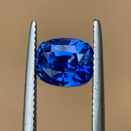 3.99ct Natural UNHEATED Cushion Cut Blue Sapphire